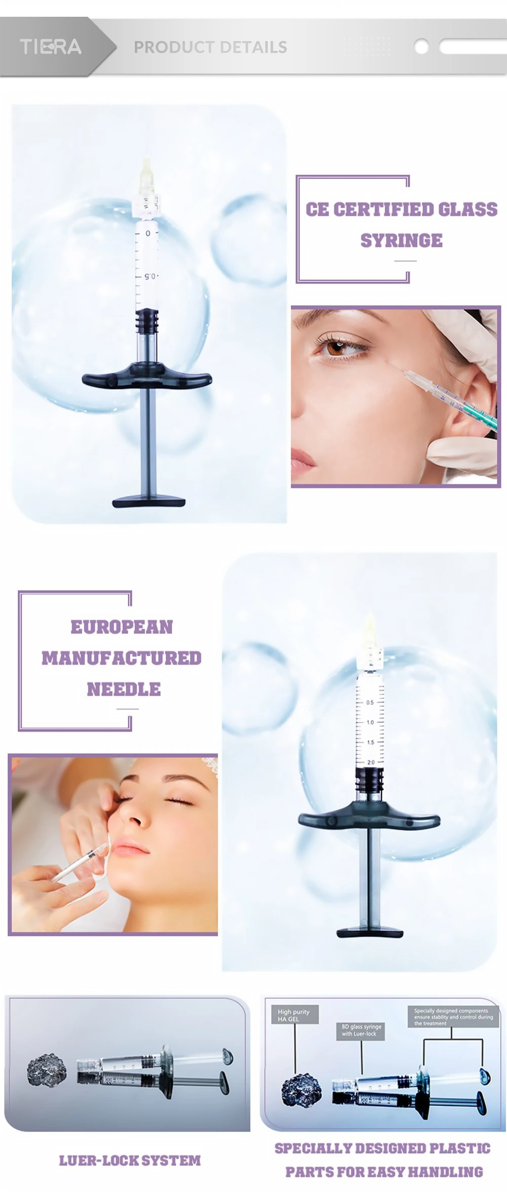 Long Lasting Hyaluronic Acid Dermal Filler Injection for Lip Filler